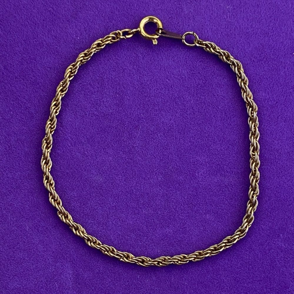 💛 Radiant Gold Tone Rope Bracelet | Twisted Chain | Timeless Everyday Layering
